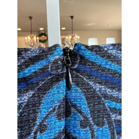 Yumi Dress Geometric Abstract Blue Dress Size 2-4 Art Deco - Picture 6 of 8